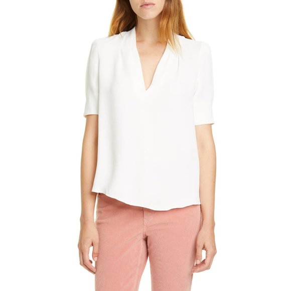Joie Tops - Joie Ance Porcelain Ivory V Neck Blouse Top